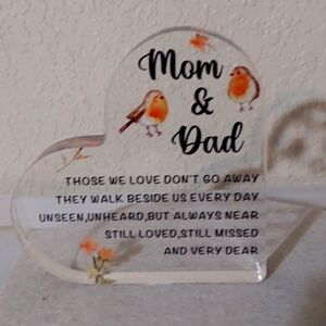 Mom &  Dad heart shaped plaque